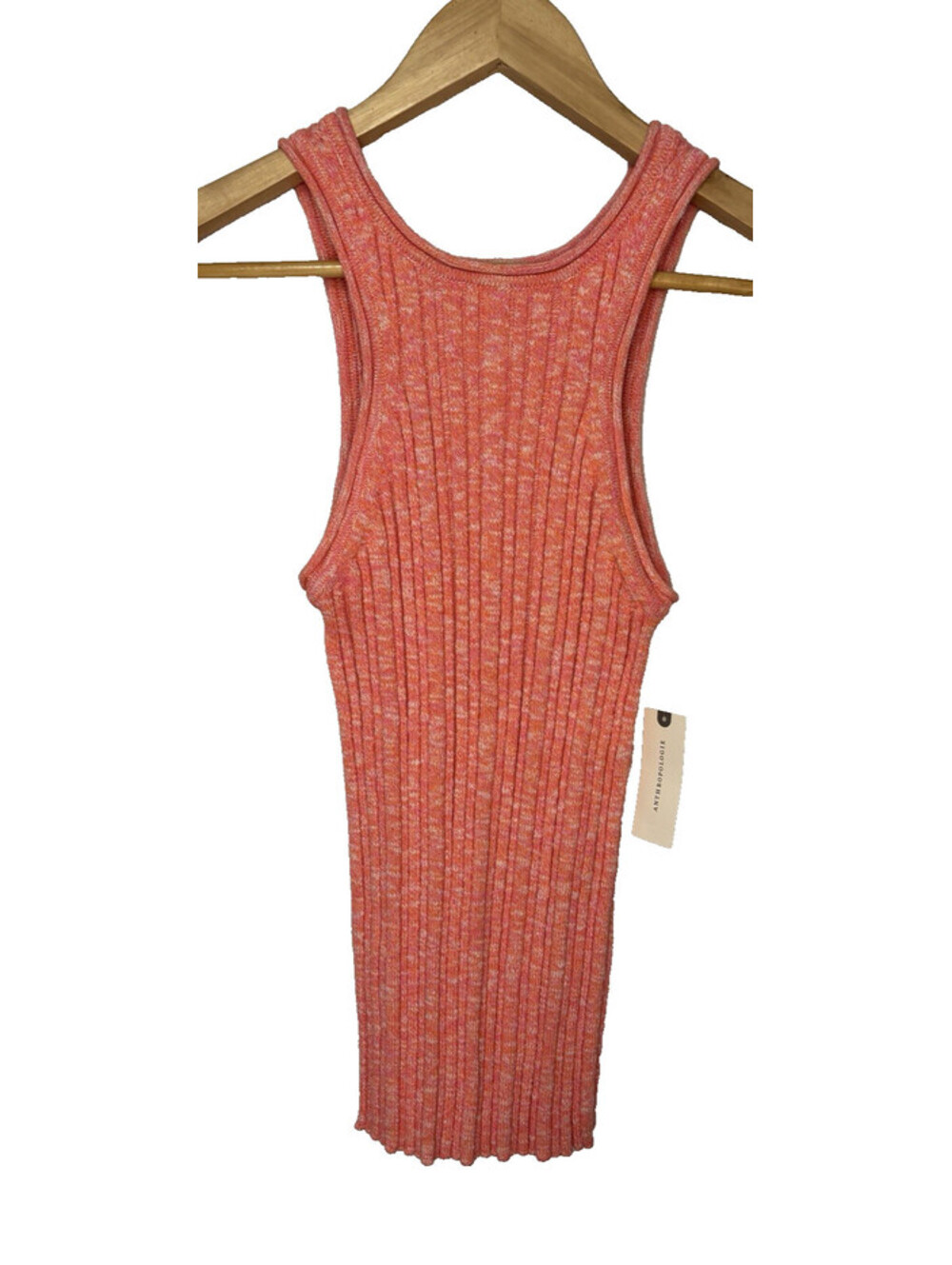 Anthropologie Women’s Knit Tank Top Sleeveless Ribbed Orange Casual Size S  NWT